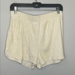Beyond Yoga Terry Casual Drawstring Shorts Vanilla Size Medium